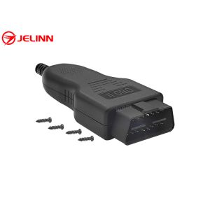 OBD2 Cover Housing Case and OBD 2 Male Connector With Right Angle Pins