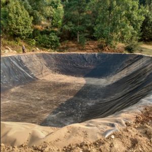 Black HDPE Geomembrane Liners For Landfill / Mining / Water Containment