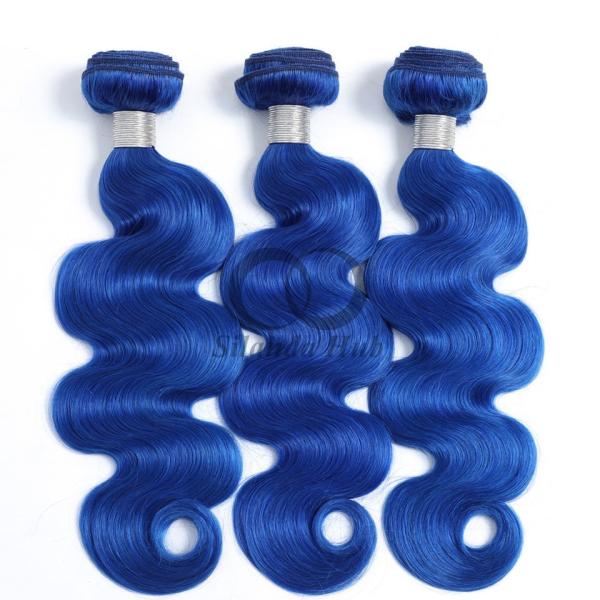 Blue Body Wave Remy Human Hair Bundles Sew In Weave Bundles Brazilian Bundle Deals
