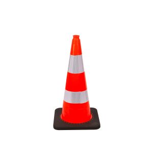 75cm Injection Molded PVC Traffic Safety Cone with Black Base