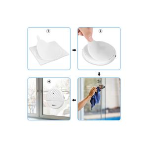 Window Alarm Sensors 125dB Ultra-Slim Wireless Glass Break Detector Vibration
