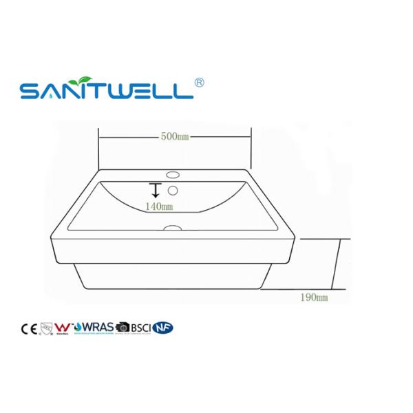 White Color Ceramic Wash Basin Sanitary Ware Basin For Bathroom CE Certification