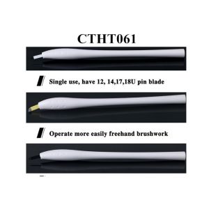 White Disposable Microblading Pen / Durable Permanent Makeup Manual Tattoo Pen