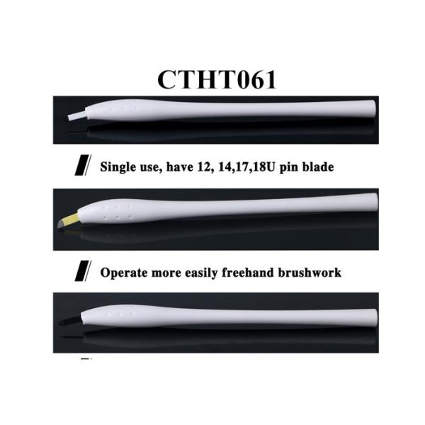 White Disposable Microblading Pen / Durable Permanent Makeup Manual Tattoo Pen