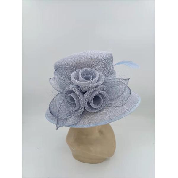 Make a Statement with this Sinamay and Feather Fascinator in Dyed Pattern