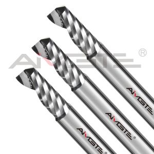 0.8μm Single Flute Router Bits Uncoated CNC Router Drill Bits H6 For MDF Plywood