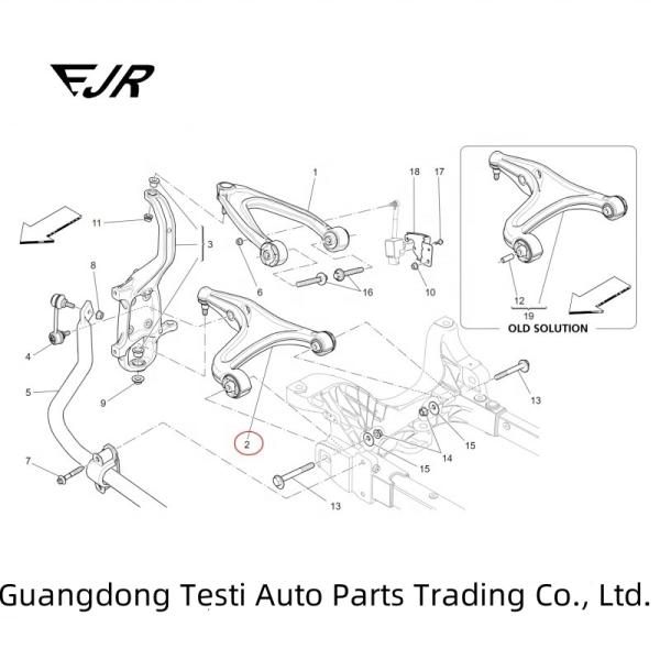 RH Front Lower Lever Assembly For Ghibli Quattroporte 670006933 673007125 670007127