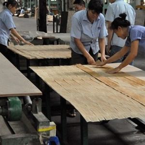 Customized Recomposed Wood Veneer Colored Cloud X2391 Irregular Texture 2500*640