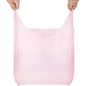 China 25μM PLA PBAT Biodegradable T Shirt Bag With Handles on sale
