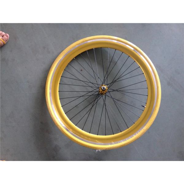 Customized 700C Fixed Gear Bike Wheel Set with Pantone Color and 32-40H Spoke Hole
