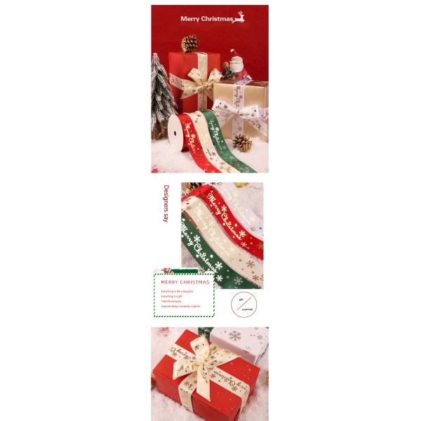 Wholesale Custom Ribbon Clothes Decoration Christmas ribbon printed ribbon for gift box