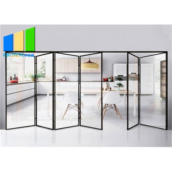 Double Glazed Tempered Glass Exterior Folding Patio Doors External Aluminium