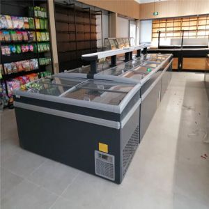Supermarket Refrigeration Equipment Chest Display Freezer Double Island Freezer