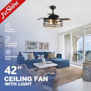 Quality 42 Inches Black Ceiling Fan with Hidden Blade and Remote Control LED Light Kit for sale