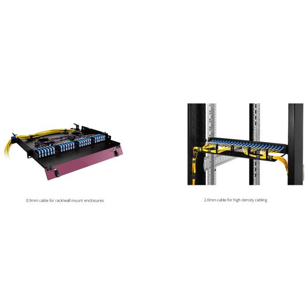 LSZH Yellow Fiber Optic Patch Cables LCAPC – LCAPC With Mini Breakout 12cm