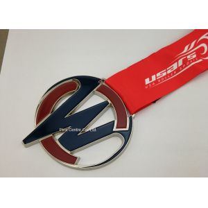 Personalized Ribbon Awards Medals Die Casting Soft Enamel Inner Cut