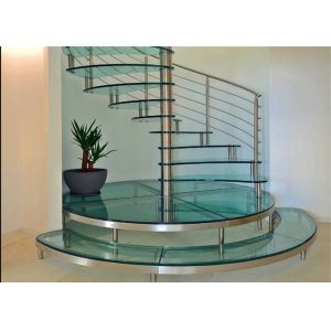 Carbon Steel Glass Custom Spiral Staircase Customized Size DIY Installation