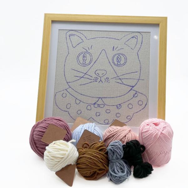 Kitten Poke Embroidery Starter Set Needle Tool Threading Machine Fabric