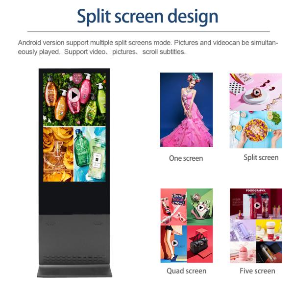 55 Inch Double Sided Kiosk Dual Screen Digital Signage 500cd/m2