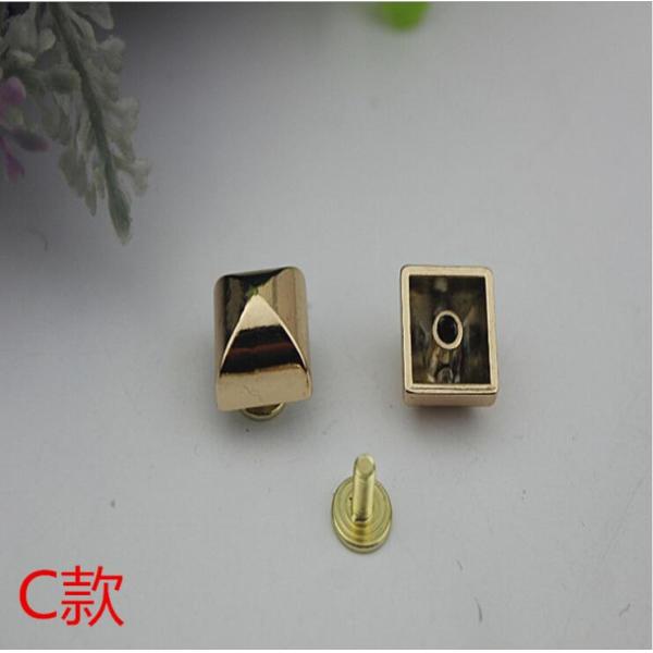 High end handbag decorative accessories gold 12 mm leather studs rivets with screws