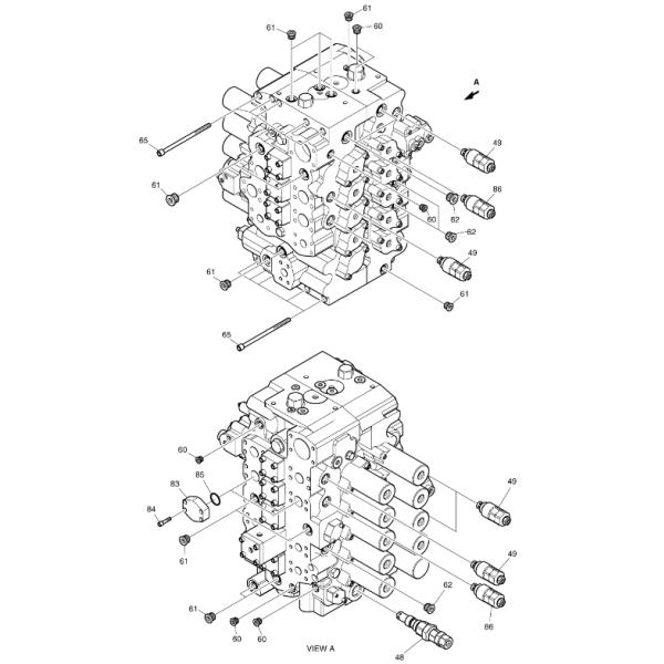2.421-00376 Main Relief Valve DOOSAN Excavator Spare Parts Fit For DX480LC