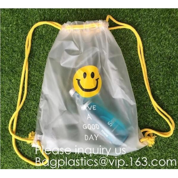 Biodegradable Drawstring Laundry Bag customzied, Logo Printed Poly Hotel, Travel