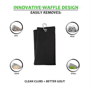 Microfiber Waffle Golf Towel With Custom Logo Printed