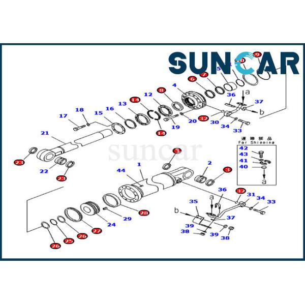 ISO9001 131-62-05080 Lift Cylinder Seal Repair Kit D50A-16 Dozer Komatsu