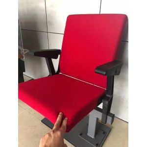 PP Material Retractable Bleacher Seating with Sofa Cushion and Rear Folding