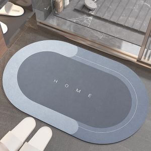 Printing Non-Slip Soft Diatomite Hotel Bathroom Floor Earth Mat Pad for Bathroom