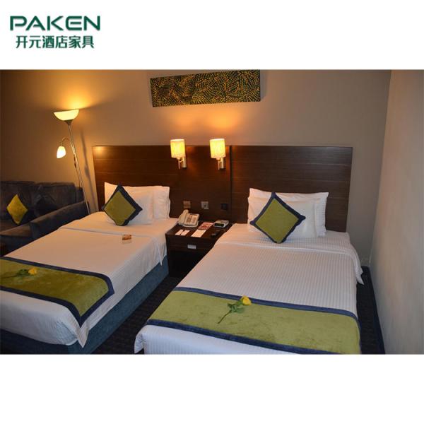 Light Color Hotel Bedroom Furniture Sets With Headboard Cladding