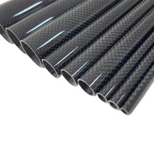 Low Weight 3K Carbon Fiber Roll Wrapped Twill Tube ~ 3" ID x 72", Gloss Finish