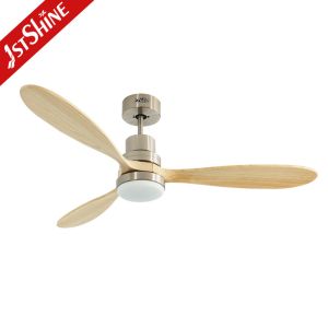 OEM 110v Solid Wood Smart Ceiling Fan Color Changing Led Light AC Motor
