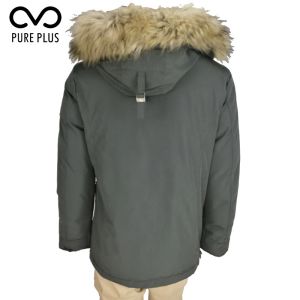 Waterproof Durable Green Padded Jacket Mens Adjustable Fit Polyurethane Shell