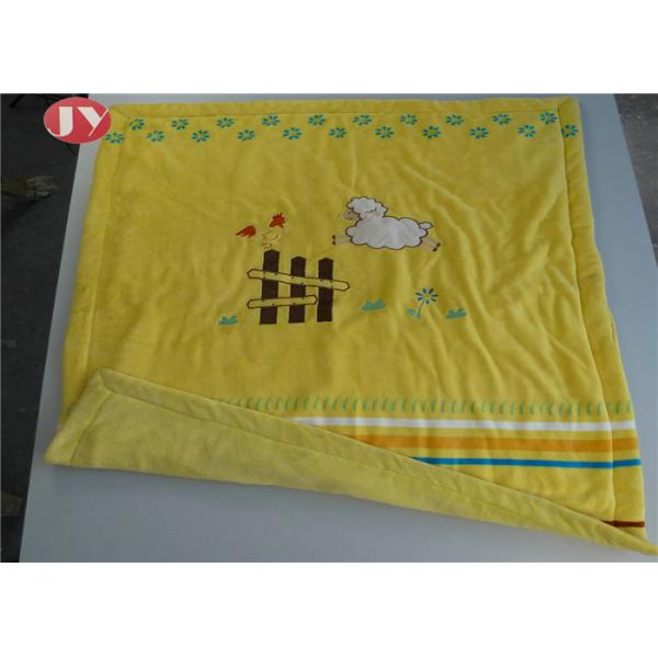Animal Embroidery Micro Mink Quilted Throw for Baby Microfiber Autumn Winter Home Unisex