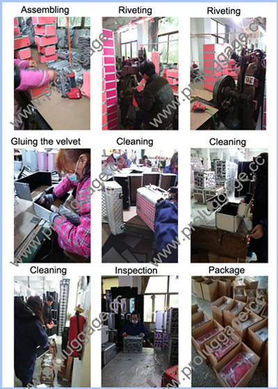 SATCMC001 pink zebra trolley mobile beauty cases