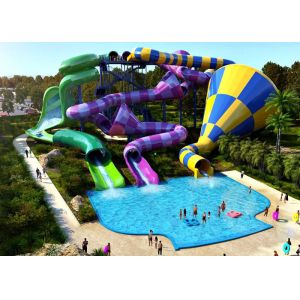 Amusement Park Spiral Water Slide , Giant Water Slide Applied Residential Area