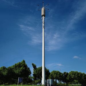 Powder Coated 40m Steel Antennas Monopoles With Platform