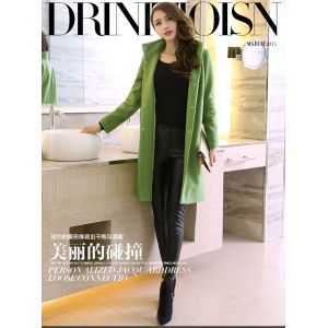fashion high collar ladies elegant pure cashmere coat