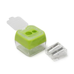 Portable Manual Square Pencil Sharpener Transparent Lid
