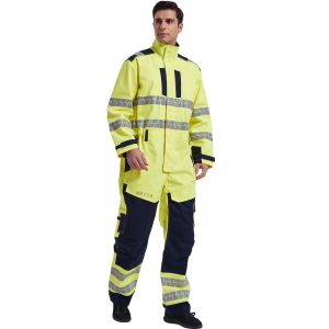 CVC Hivis Yellow Fire Retardant Overall For Electric Industry