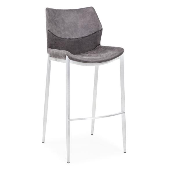 Recyclable Leather 44.5cm Contemporary Metal Dining Chairs