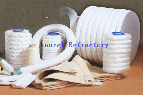 High Temperature Thermal Insulation Refractory Heat Resistant Ceramic Fibers Cloth / Tape / Twisted Rope