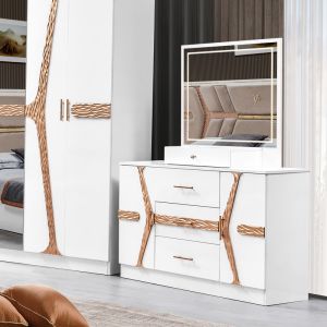 Turkish Luxury Style Wooden Frame King Size Bed Set Led Headboard Modern Classic