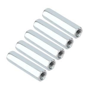 Long Hexagon Threaded Connecting Nut Zinc Plated Stainless Steel