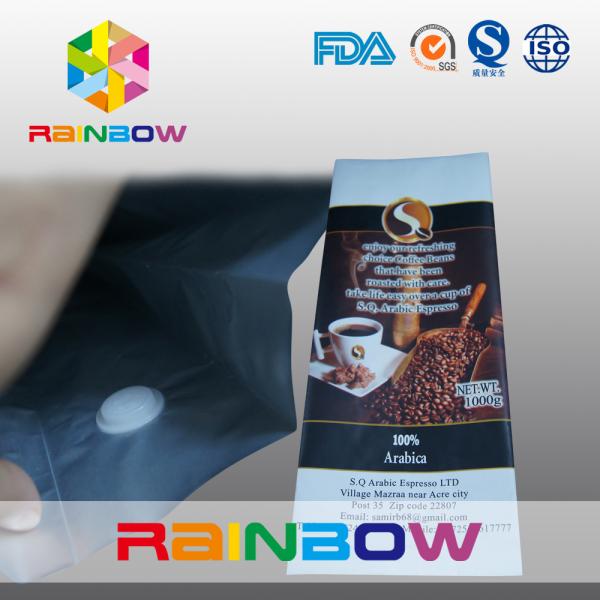 Aluminum Foil Pouch Packaging Side Gusset Quad Seal Packaging Coffee Bag with Valve