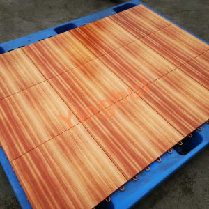 Interlocking Woodgrain Basketball Flooring Outdoor Wood Plastic Tennis Flooring