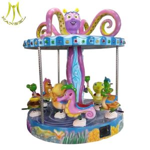 Hansel top quality fiberglass carousel ride electronic fairground kiddie rides