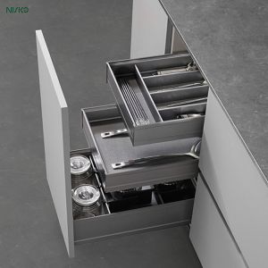 3-Tiers Kitchen Cabinet Pull Out Spice Rack Drawer Adjustable Cutlery Bottle