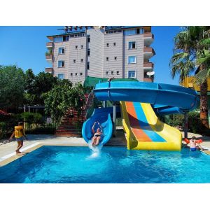 Aqua Park Swimming Pool Design Amusement Water Spiral Fiberglass Slide